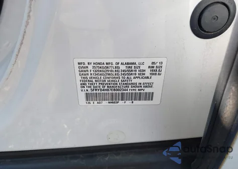 2014 Acura Mdx Advance Pkg W/Entertainment Pkg from USA, damaged, VIN 5FRYD4H87EB002344